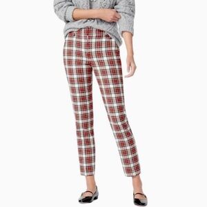 J. Crew CAMERON SLIM CROP PANT Snowy Stewart Tartan BI-STRETCH WOOL 8P Petite
